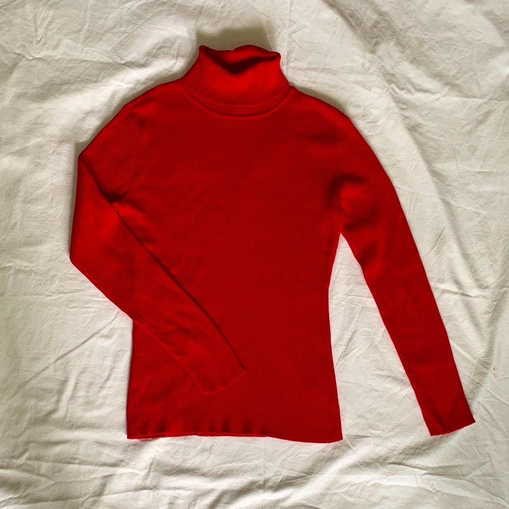 Liz Claiborne Vibrant Red Turtleneck Sweater